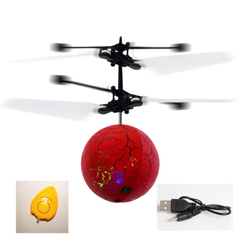 Glowing Toy RC Ball mini Induction Aircraft Colorful Lights Smart Charging Fly Ball RC drone Helicopter Aircraft Best: B with switch