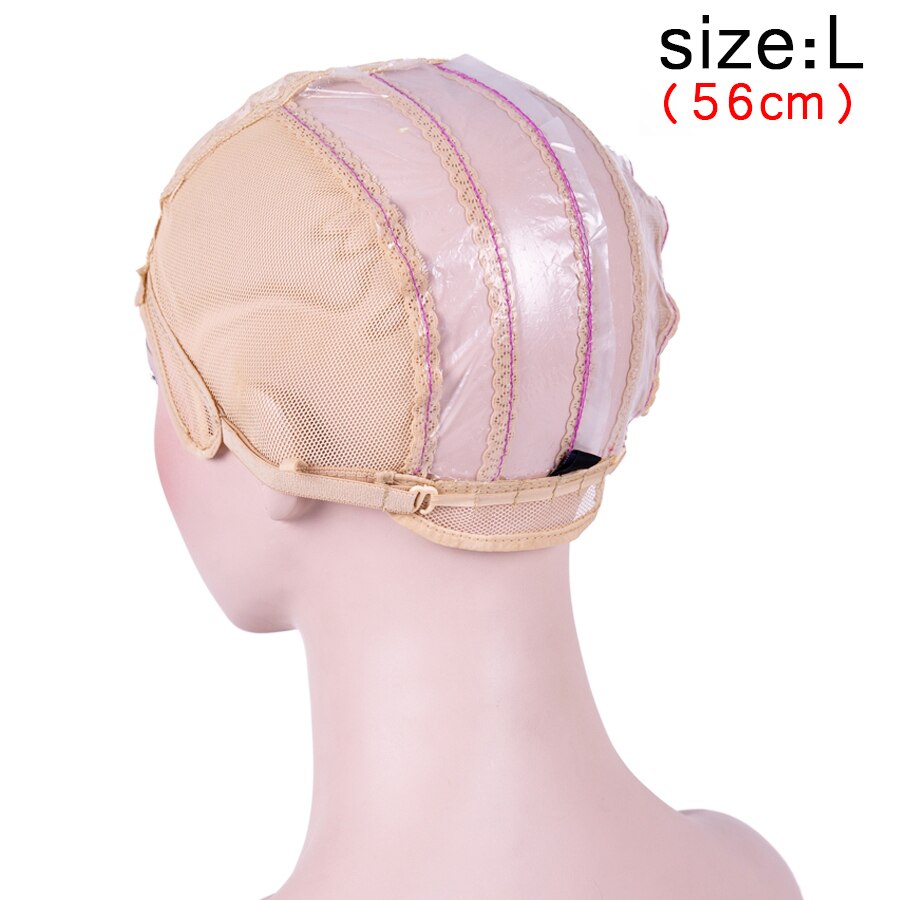 Alileader billig justerbare parykk caps s/m /l 1 stk base cap svart veving parykk verktøy limfri blonder parykk caps veve cap for å lage en parykk: Beige l