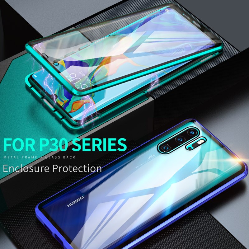 360 Magnetic Double Glass Case For Huawei P30 Pro Tempered Glass Cases On Huwei Huawey Huaweii P 30 Pro 30Pro P30Pro Coque Capa