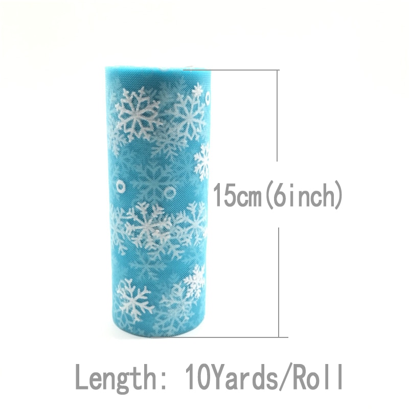 15 cm * 10 yards Schneeflocke Tüll Rolle Organza Sheer Wrap Bogen Stoff DIY Handwerk Tutu Rock Hochzeit Party weihnachten Dekoration