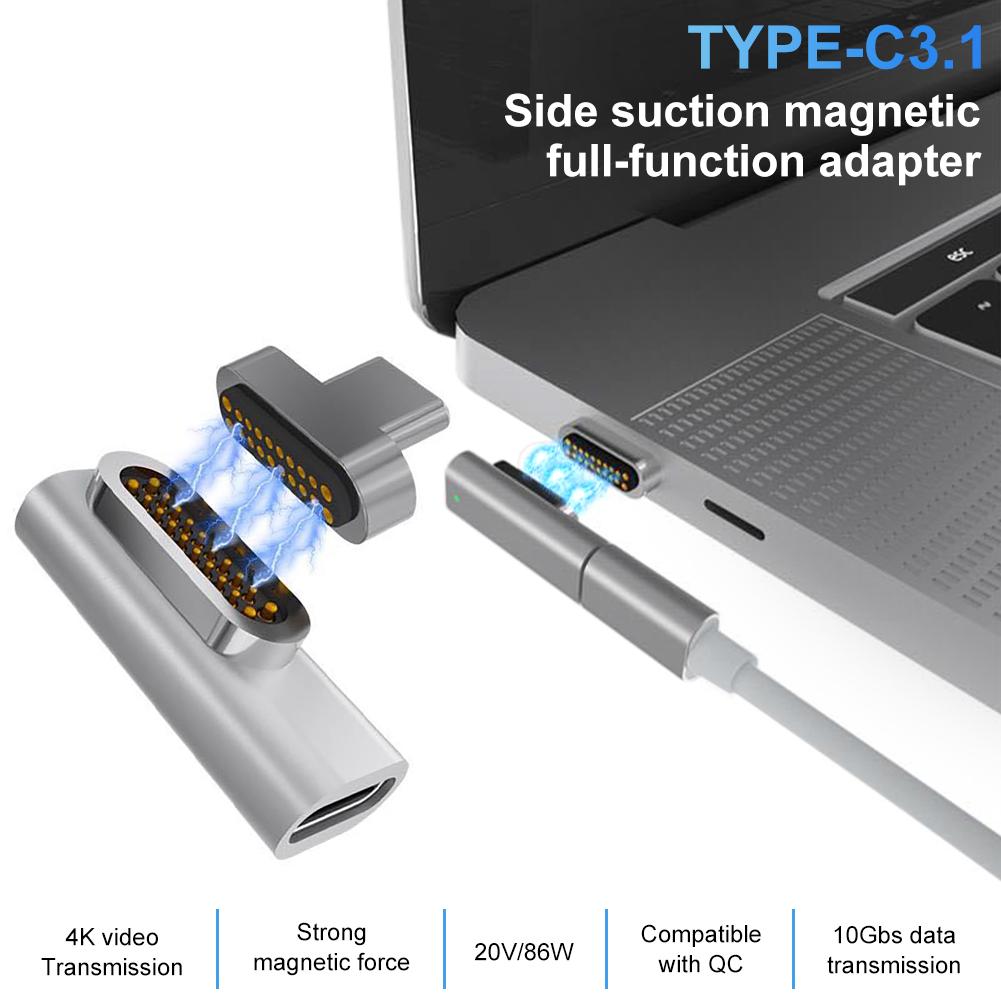 20-Szpilka rodzaj-C adapter magnetyczny 10Gbs kolanko 90 stopni magnetyczne robić USB C 3.1 konwerter wspornik adaptera dla 86W PD, prochowiec, książka, zawodowiec15