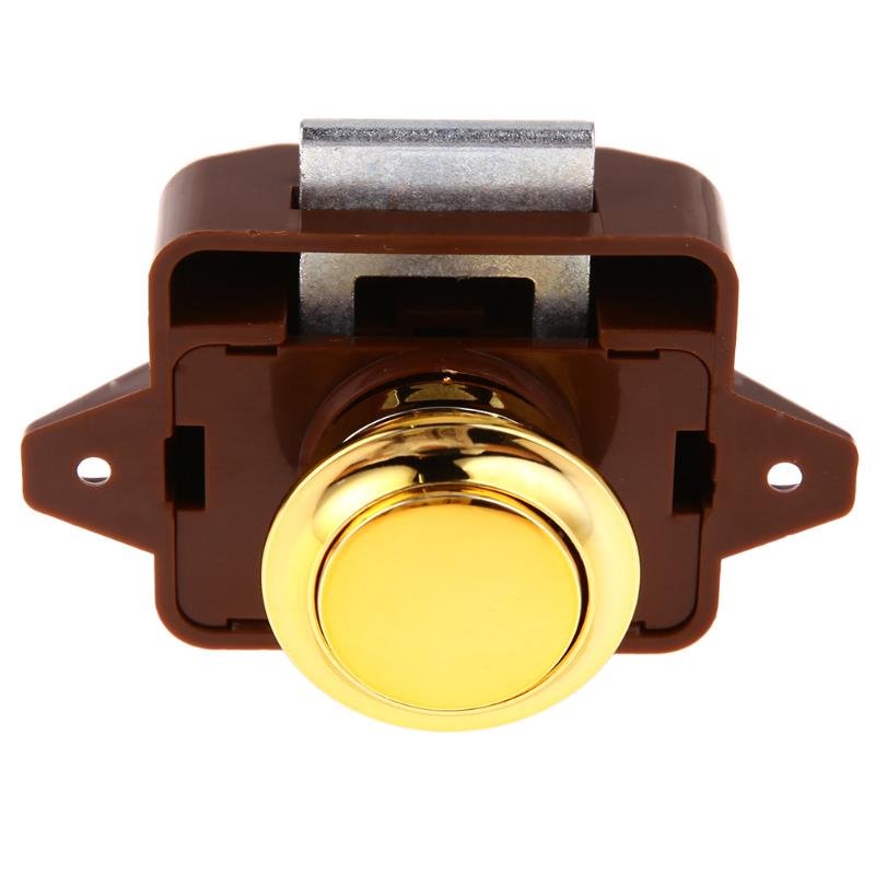 Mini Push Lock Knop Vangst Lock Kast Deurknop Camper Caravan Camper Rv Kast Lade Push Klink: Gold