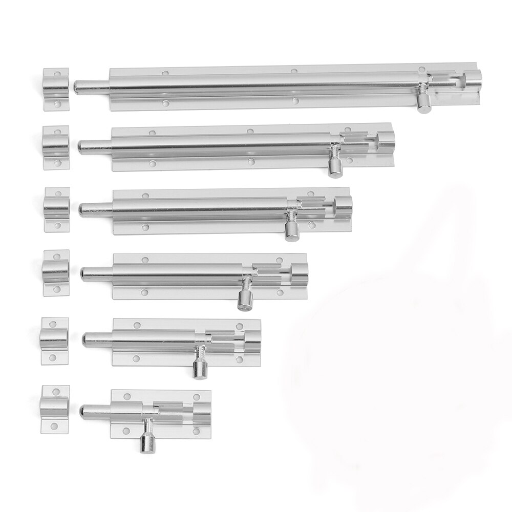 2-8" Heavy Window Catch Lock Duty Large Garden Gate Shed Sliding Door Tower Bolt Latch Home Furniture Hardware Accessories: 6inch / silver