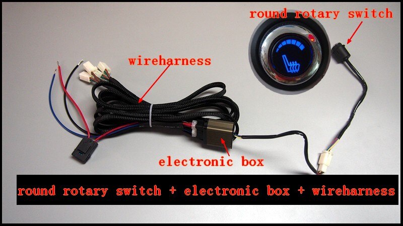 car heater car seat heat switch and wireharness only,kinds of heat switch to choose: round ratary