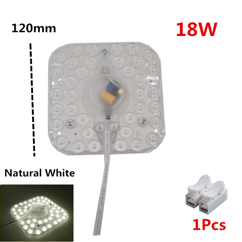 Loftslamper led modul  ac220v 230v 240v 6w 12w 18w 24w 36w led lys udskift loftslampe lyskilde praktisk installation: 18w naturhvid
