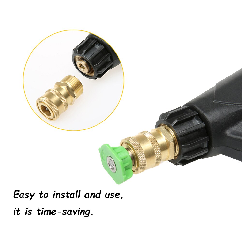 Högtryckstvättmunstycken biltvättare mässingskontakt  m22 hanadapter 1/4 " honanslutningsadaptrar