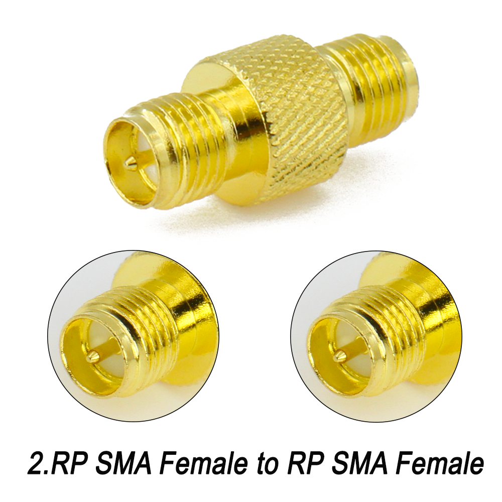 Adattatore RF SMA femmina a SMA femmina Connettore dritto femmina RP SMA per convertitore coassiale antenna Wifi Raido Ottone: Grigio scuro