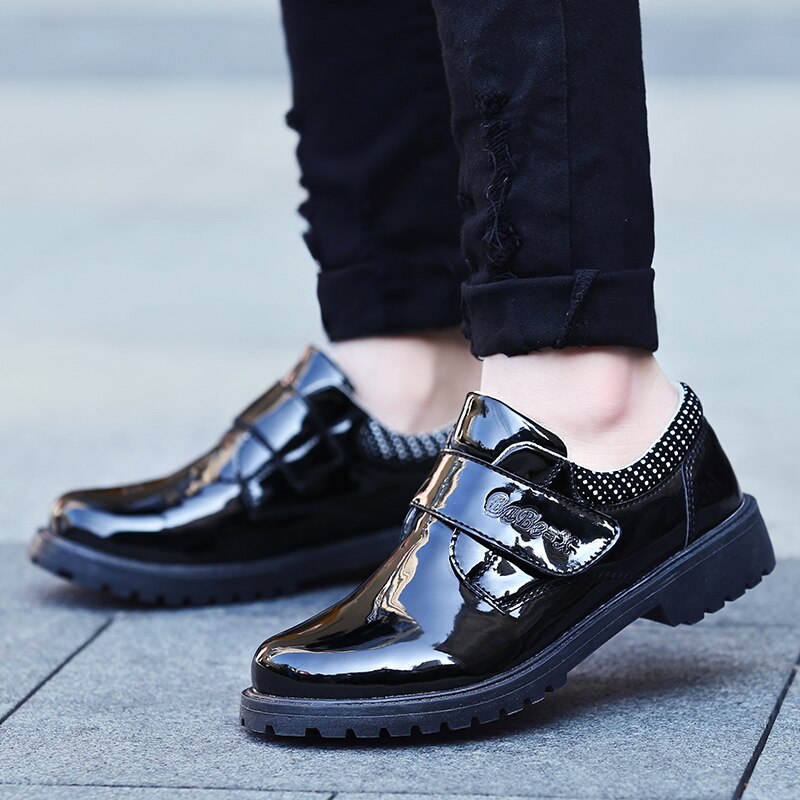 Autumn Bright Leather Shoes Student British School Uniform Leather Shoes Kids Party Shoes Boys Shoes Dress 28-39