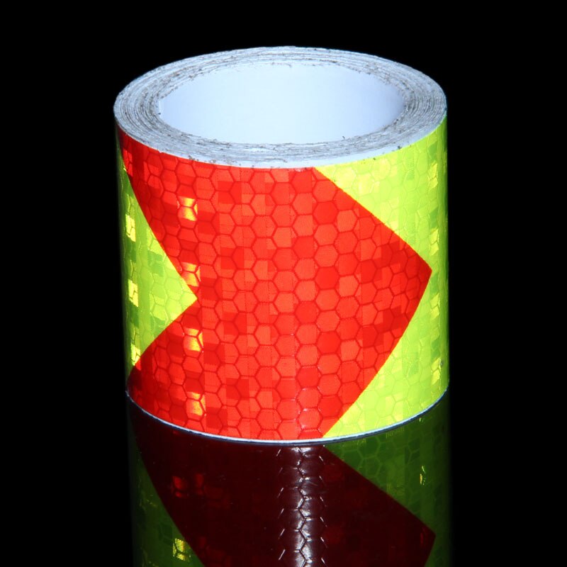 Reflective Bicycle Stickers Adhesive Tape Fluorenscent Yellow Red Arrow Stickers Decal Bike Night Cycling Safety Reflective Film