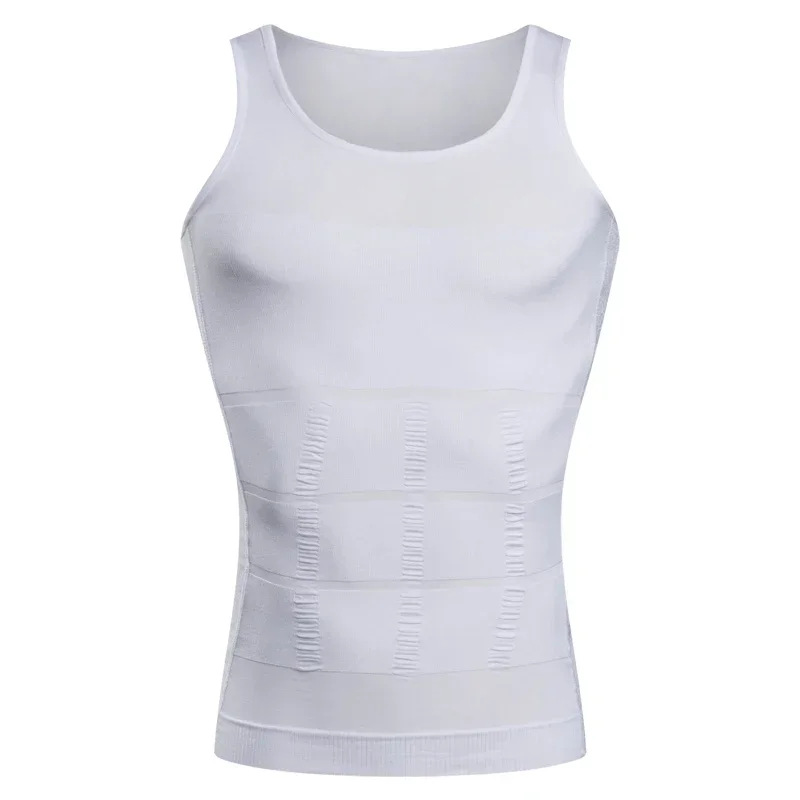 Afslanken Vest Mannen Afslanken Ondergoed Body Shaper Taille Cincher Corset Mannen Shaper Vest Body Slimming Tummy Belly Body Shapewear: Xl / WHITE