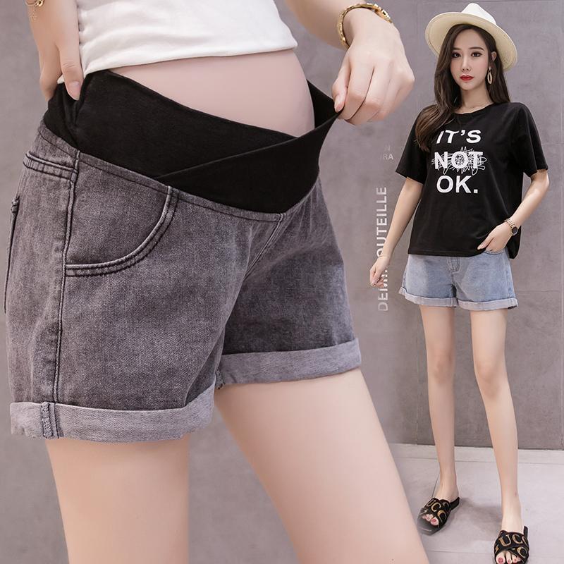 neue Sommer Schwangere Frauen Dünne Bauch Kurze Jeans Mutterschaft Lose Denim Shorts H107