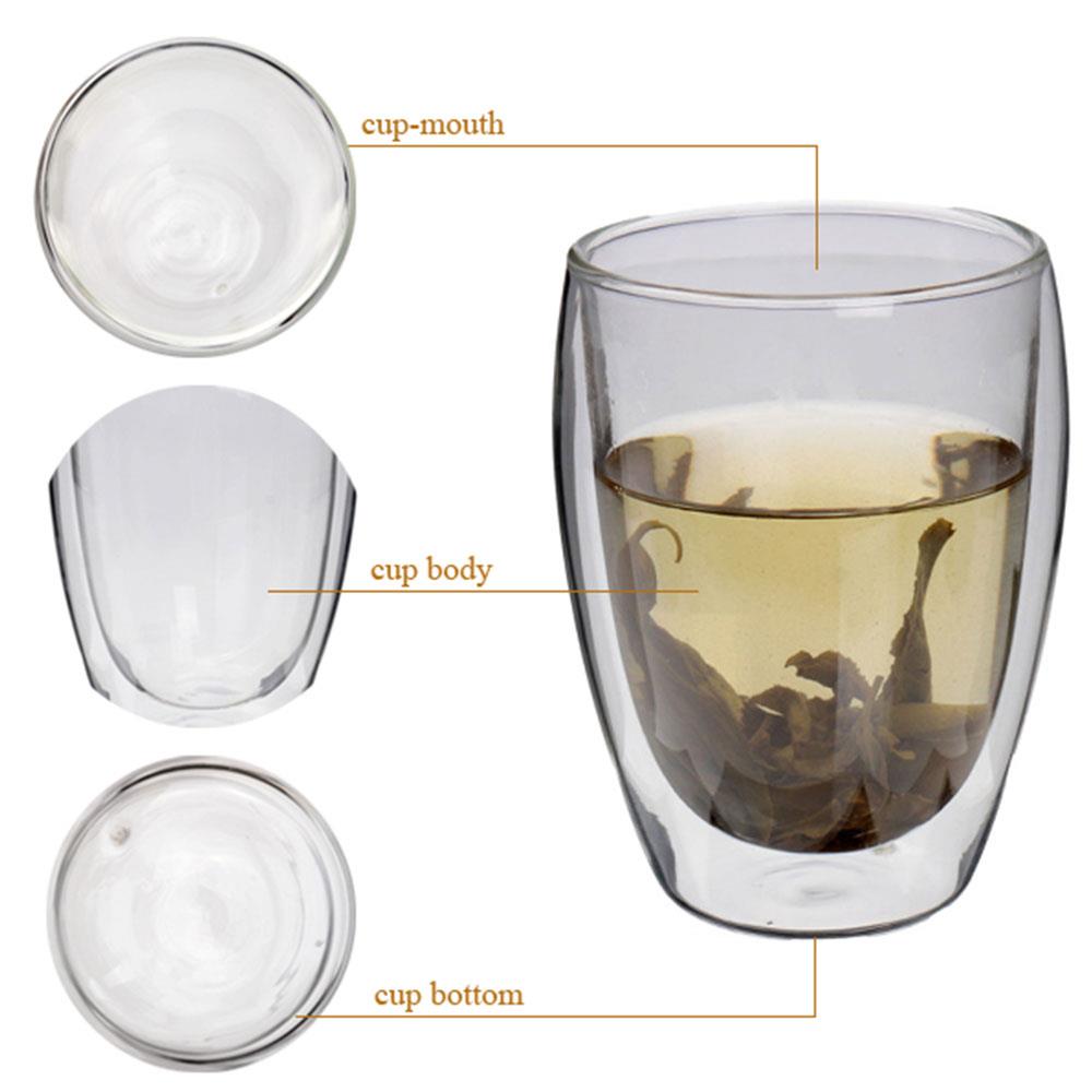 Double Wall Glass Tea Cup Glass Cup Bar Milk Kitchen Drinks 80-600ml Coffee Pots Clear Dining Glassware Coffee Mugs Container