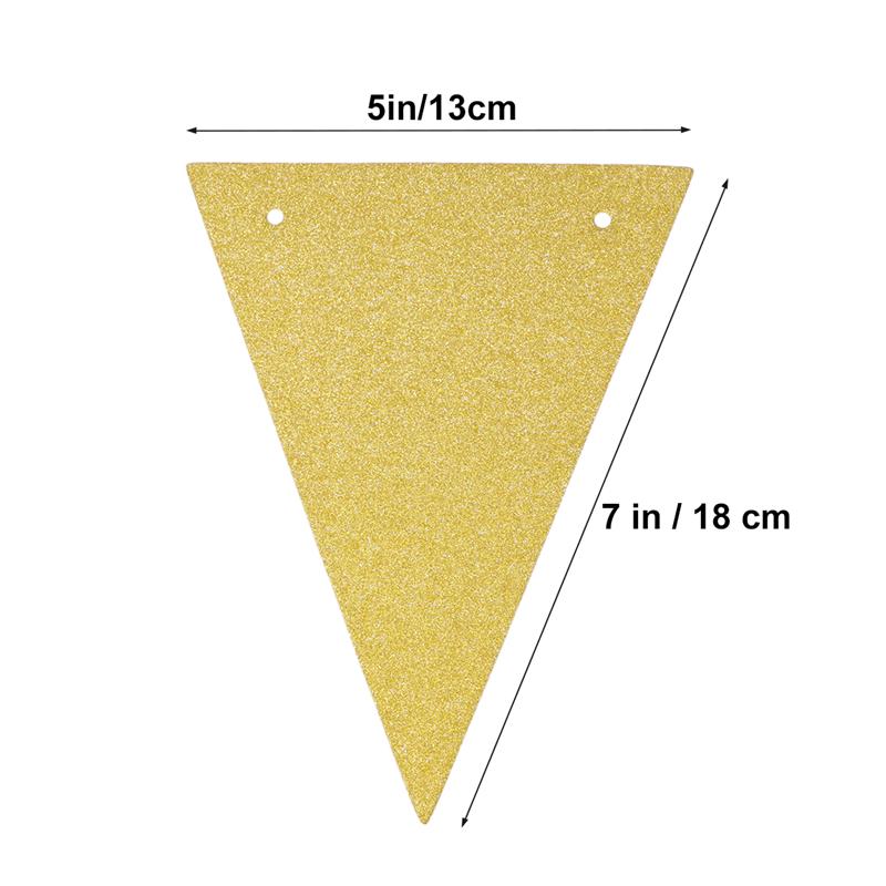 3 Meter Babys Verjaardag Banners Glitter Wimpel Vlaggen Guirlande Streamer Baby Kamer Nursery Opknoping Decor (Golden)
