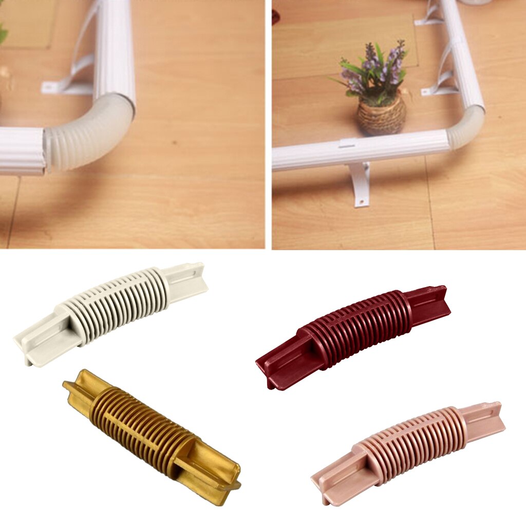 5Pieces Plastic Bay Corner Joint Elbow for 26mm or 28mm Diameter Window Curtain Pole Rod