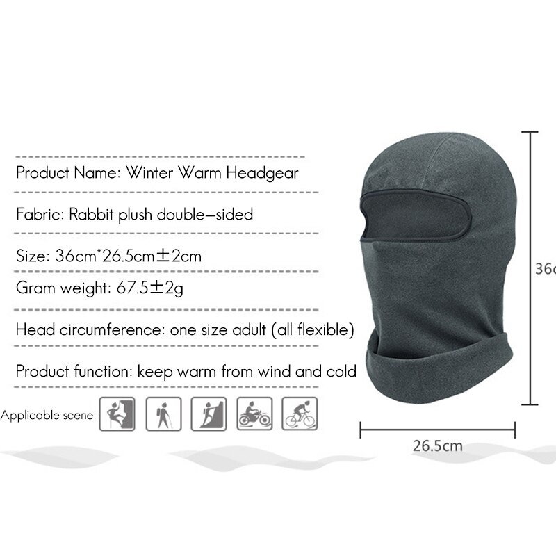 -Winter Warm Balaclava Thermische Winddicht Bivakmuts Full Face Caps Helm Liner Voor Mannen Vrouwen