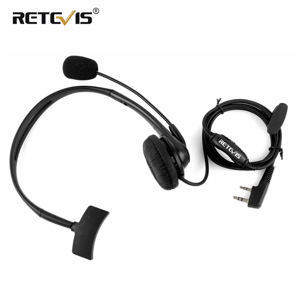 Retevis 2Pin Walkie Talkie Headset Sponge Earpad Earpiece with PPT Mic Accessories For Kenwood Baofeng UV-5R BF-888S H777 RT5R