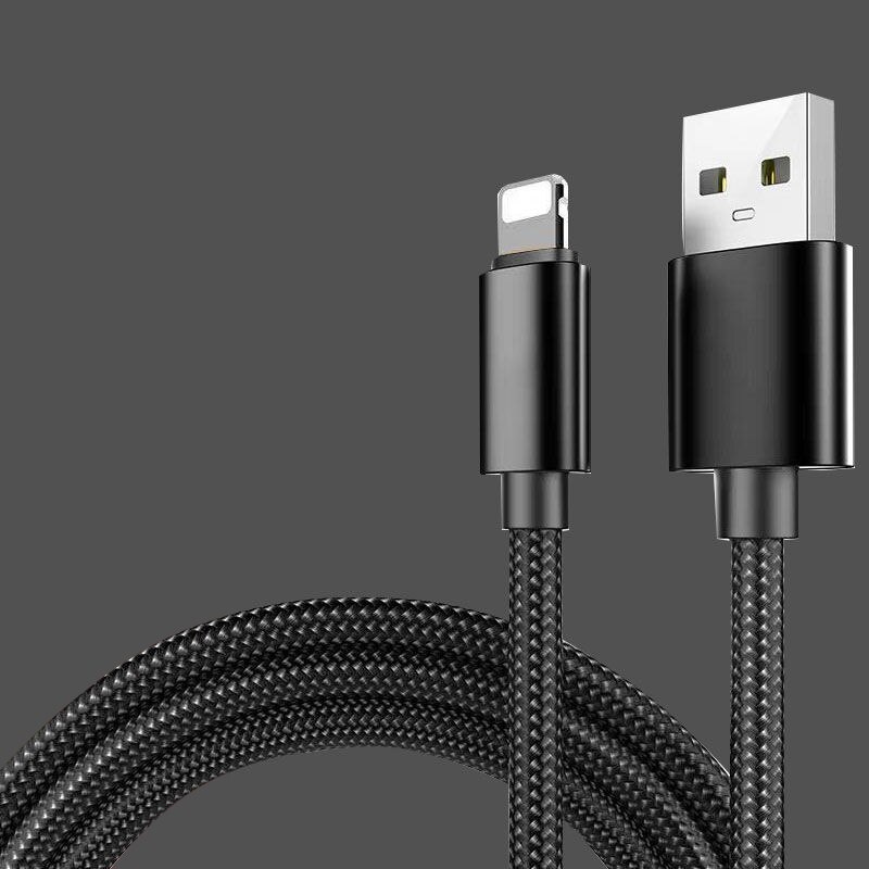 Usb Kabel Voor Iphone 11 Pro Xs Max Xr X Snelle Opladen Sync Charger Cable 1M Voor Iphone 8 7 6S 5S Plus Voor Ipad Air Mini 5 Kabel: black / 1m