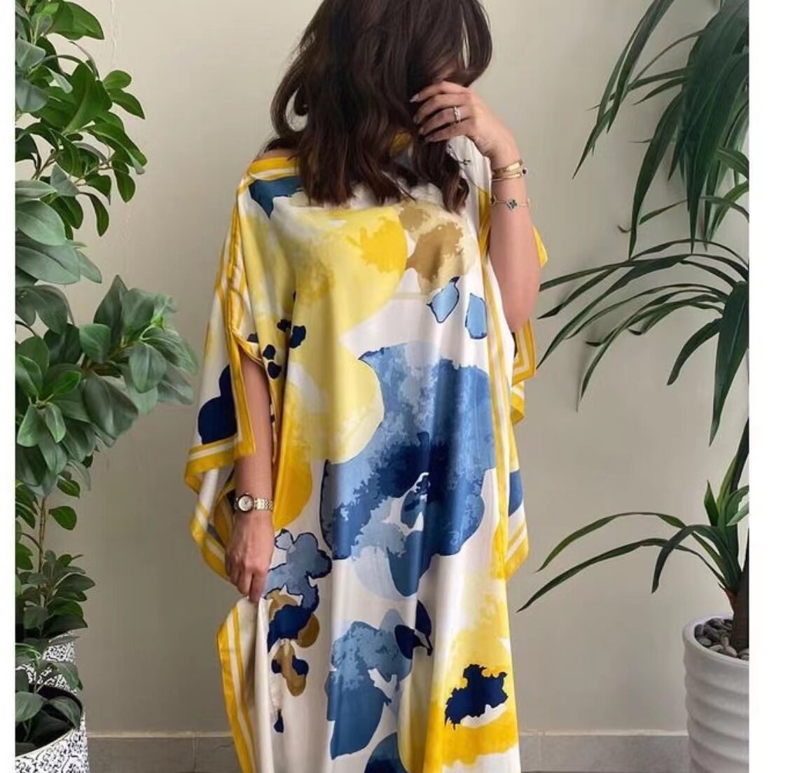 Saudiarabisk blogger anbefaler blomstret boheme silke kaftan maxi kjole mellemøsten muslimsk кимано для женщин kaftan