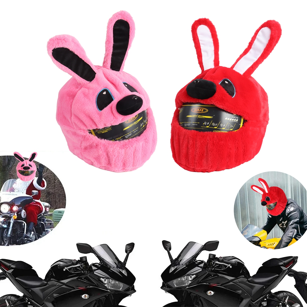 Helm Bescherming Hoofddeksels Hoes Cartoon Pluizig Pluche Set Voor Motorfiets Full-Face Beschermhoes Motorfiets Veiligheid Trendy