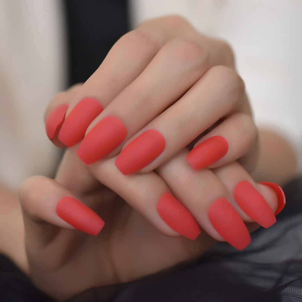 Uñas postizas instantáneas esmeriladas, uñas artísticas cuadradas verdes mate, DIY, puntas de uñas artificiales de medio-largo para mujer a elegir: L5526