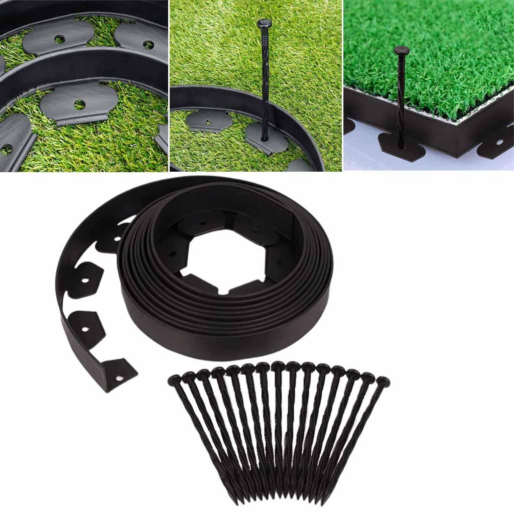 5M Garden Edging Plastic Lawn Edger Border Grass Gravel Fence Retaining