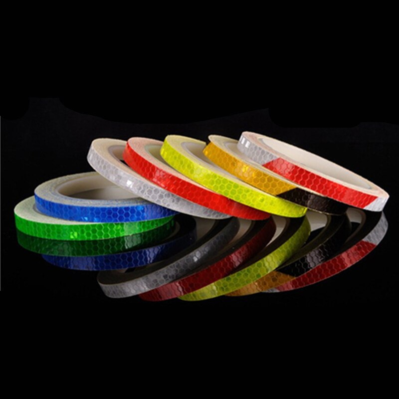 Sykkel reflekterende klistremerker sykling fluorescerende reflekterende tape mtb sykkel teip sikkerhetsdekor klistremerke tilbehør 1 cmx 8m