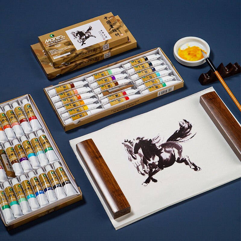 Marie&#39;s Chinese Painting Pigment Color Tubes Watercolor Sets 5/12ML 12/24/36 Colors for Students, Beginners and Painting