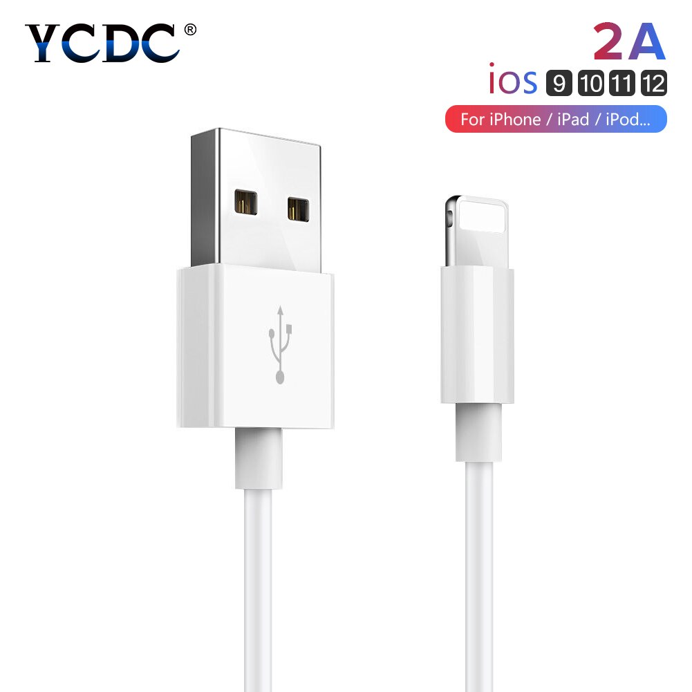 Cable USB de carga rápida de , Cable USB blanco de 3M, Extra largo para datos recargables Micro Lightning tipo C para iPhone, Huawei, Samsung: Blanco / 2M