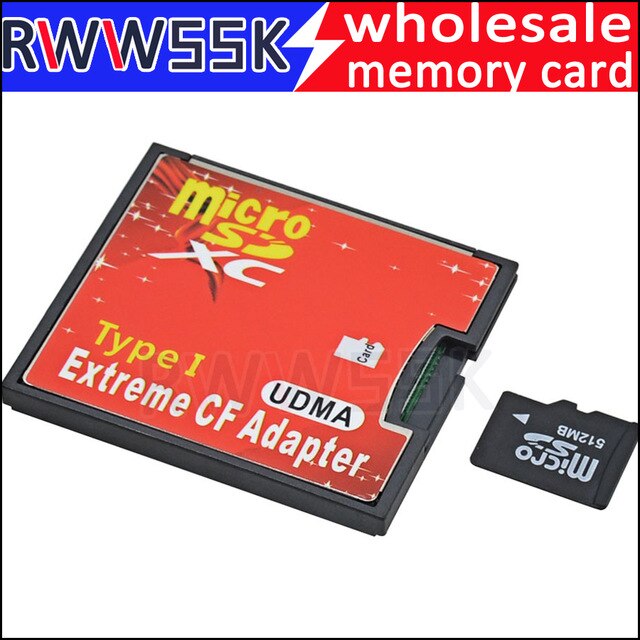 Micro SD SDHC SDXC TF card CF Adapter MicroSD naar Extreme Compact Flash Type I Kaart tot 256 GB