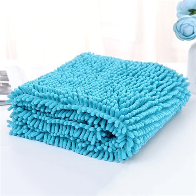 Fiber Pet Bath Towel Strong Water Absorption Bathrobe For Dog Cat Soft Grooming Quick-Drying Multipurpose Cleaning Tool Supplies: Lake Blue / 35x80cm