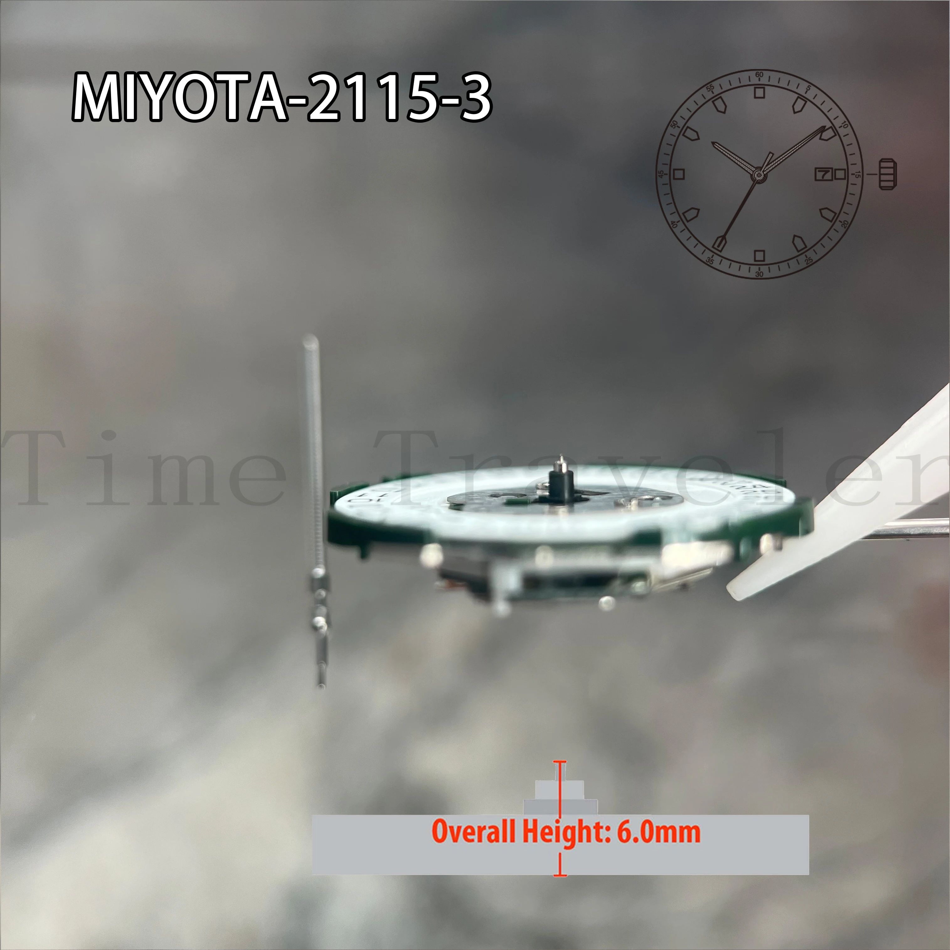 Miyota 2115 movimiento de cuarzo japonés 2115-3 movimiento piezas de reloj Accesorios de reparación con indicador de fecha calendario movimiento japonés
