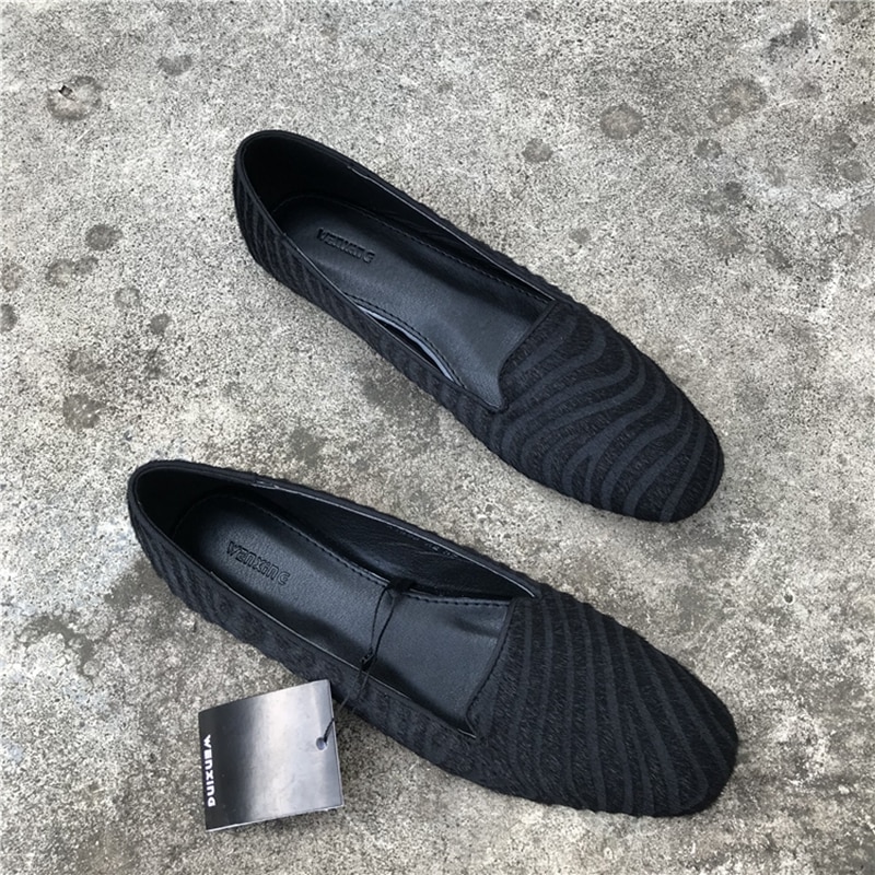 Zwart Lente Platte Schoenen Vrouwen Zebra Print Loafers Comfort Grote Size Gezellige Werk Schoenen Ronde Neus Slip-On dames Oxfords Flats