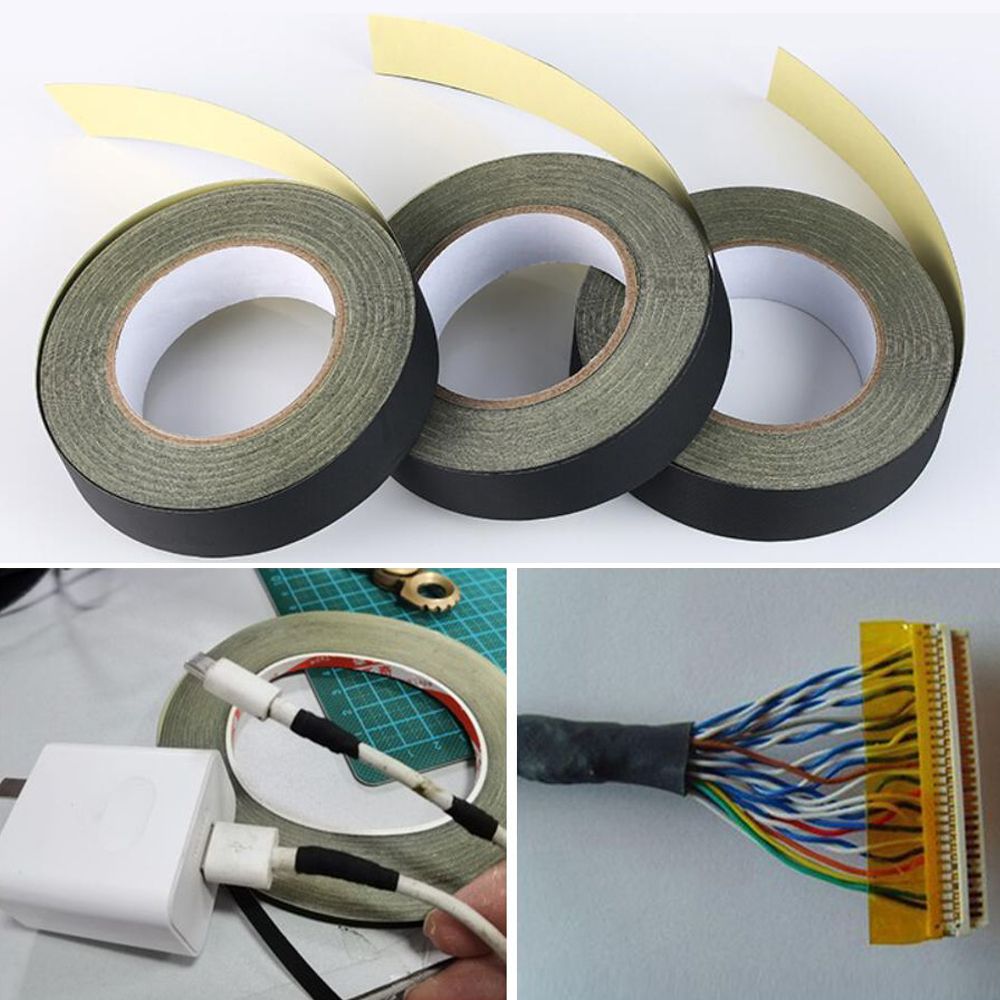 1 pz nastro adesivo in tessuto acetato nero nastro isolante per nastro elettrico ad alta temperatura Hardware per la casa