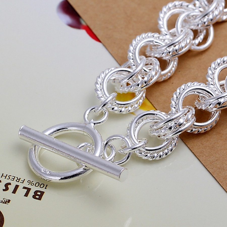925 Silver color Jewelry pretty nice popular Bracelets wedding party circle factory price