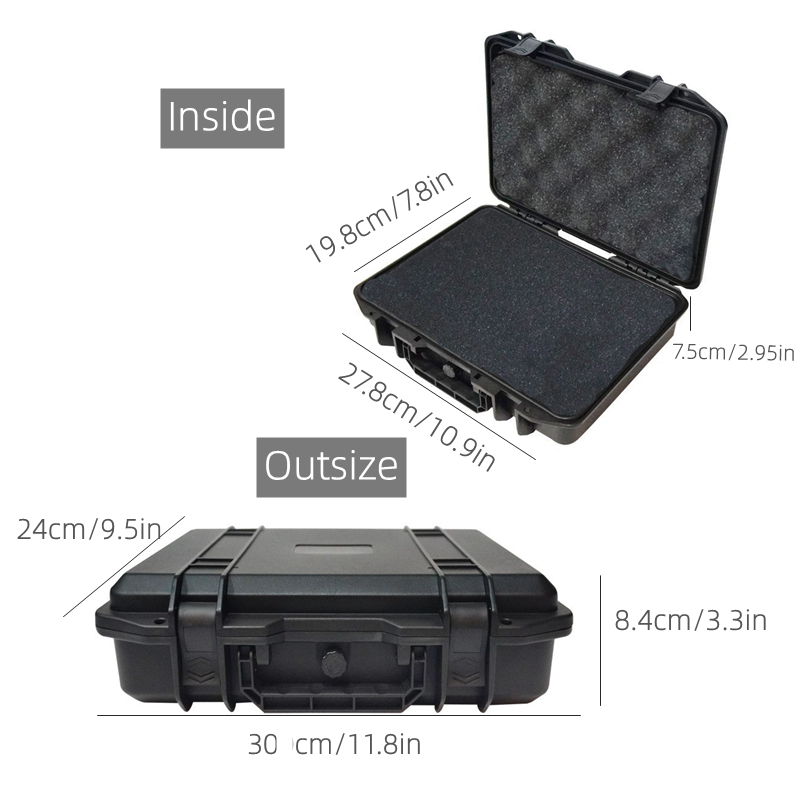 Tool Box ABS Plastic Equipment Case Pelican Case Toolbox for Mechanics Waterproof Hard Case Suitcase Tools Storage Box: Blue