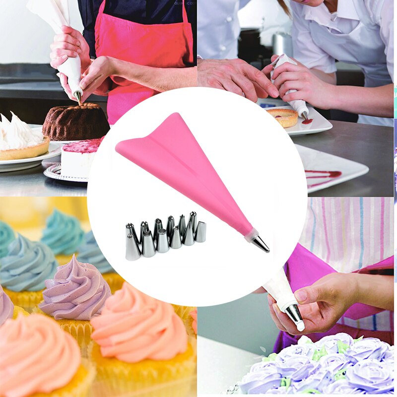 Silicone Forms Icing Piping Nozzles Pastry Bag Pastry Bakeware Baking Tools Fancy Cake Mold Cake Decorating Tools 3/8/14/18pcs