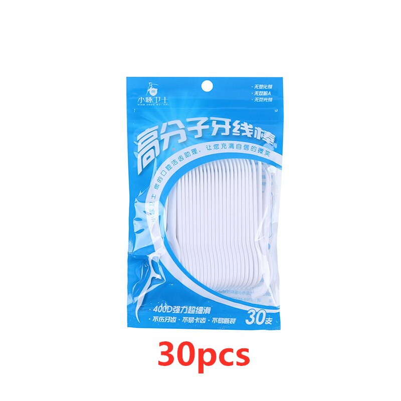 100/50/30pcs Superfine Dental Floss Stick Interdental Cleaning Line Children's Dental Care Flat Line Flossing Plastic Toothpicks: Transparent