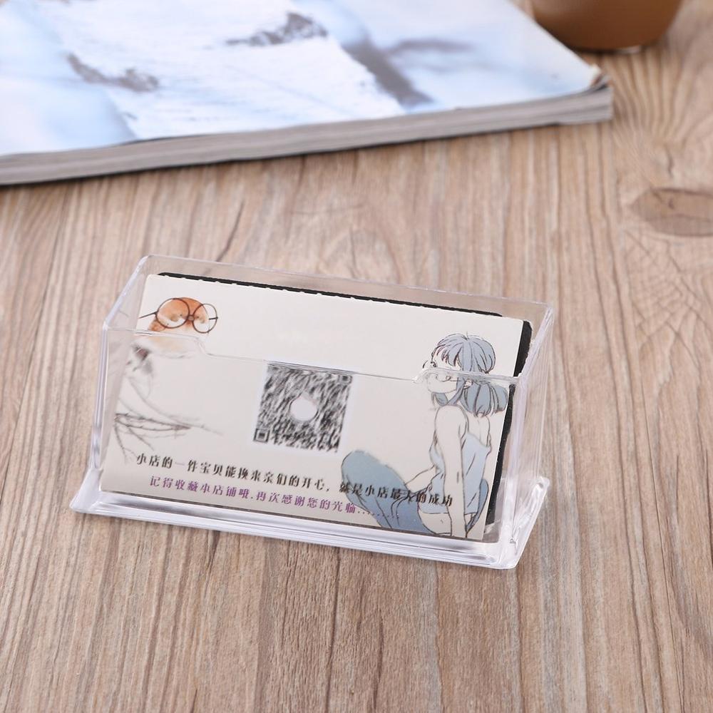 Desk Clear Acrylic Business Card Display Stand Plastic Transparent Desktop Business Card Holder Office Supplies