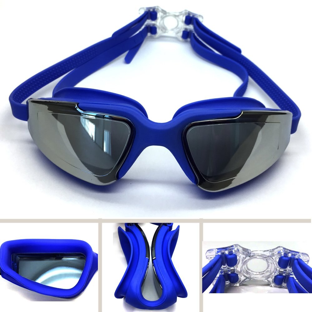 Lunettes de natation pour adultes, hommes, femmes, jeunes, Protection UV, étanche, Anti-buée, pour piscine: Blue