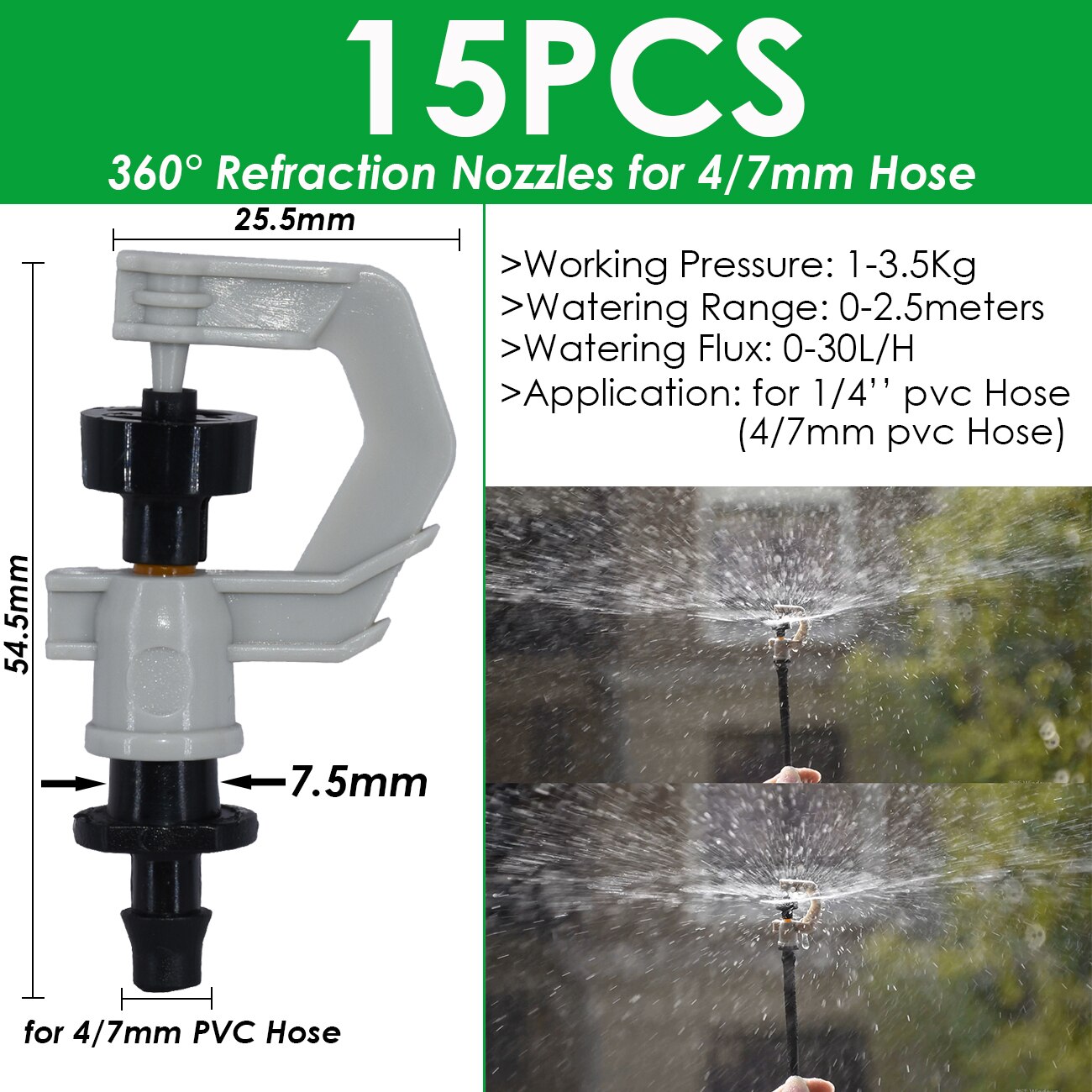 Sprycle 4/7Mm Tuin Verstelbare Irrigatie Staak Sprinkler Emitter Dripper Micro Spuiten Roterende Nozzle Watering Pijl Kas