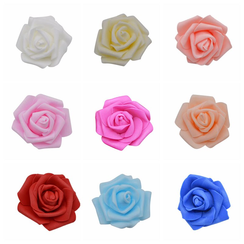 20 stk/parti 6cm blomsterhoved kunstige blomster bryllup dekorationer pe skum roser gør-det-selv blomster scrapbog krans krans boligindretning