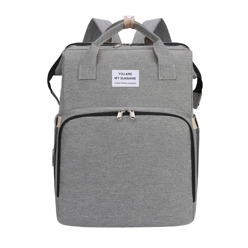 Style Portable pliant berceau (sac à couches infantile multi-fonctionnel out léger masse épaules sac mère: Gray