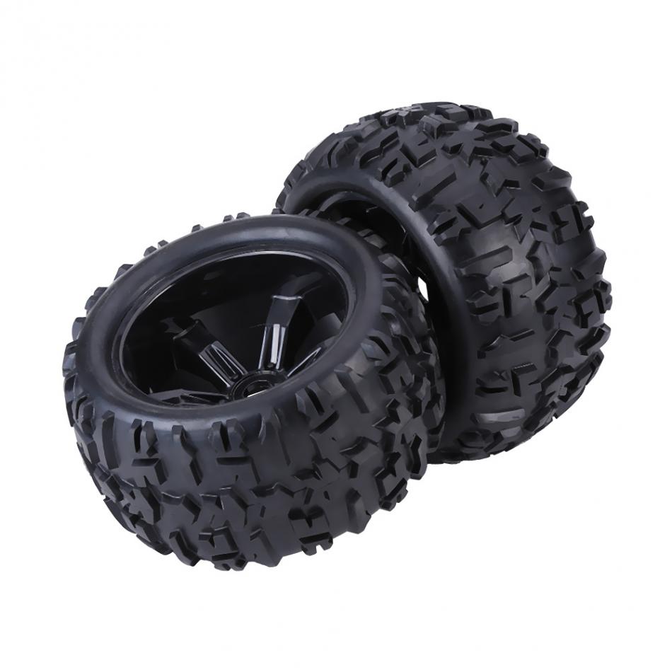 4pcs Universal RC Car Tires Set Plastic Rubber Tyre Tires & Wheel Rims 17mm Hubs for 1/8 RC Truck Car Spare Parts Accessory