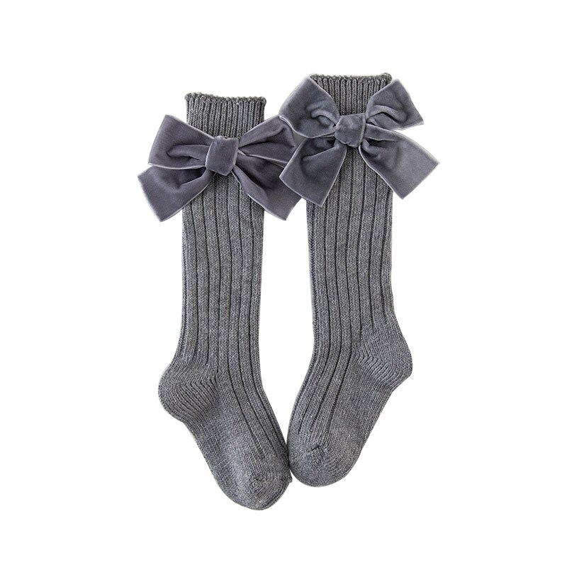 Winter Herfst Katoenen Breien Baby Meisje Panty Leuke Grote Bows Peuter Meisjes Enkel Lange Sokken 0-24 Maanden strik Panty