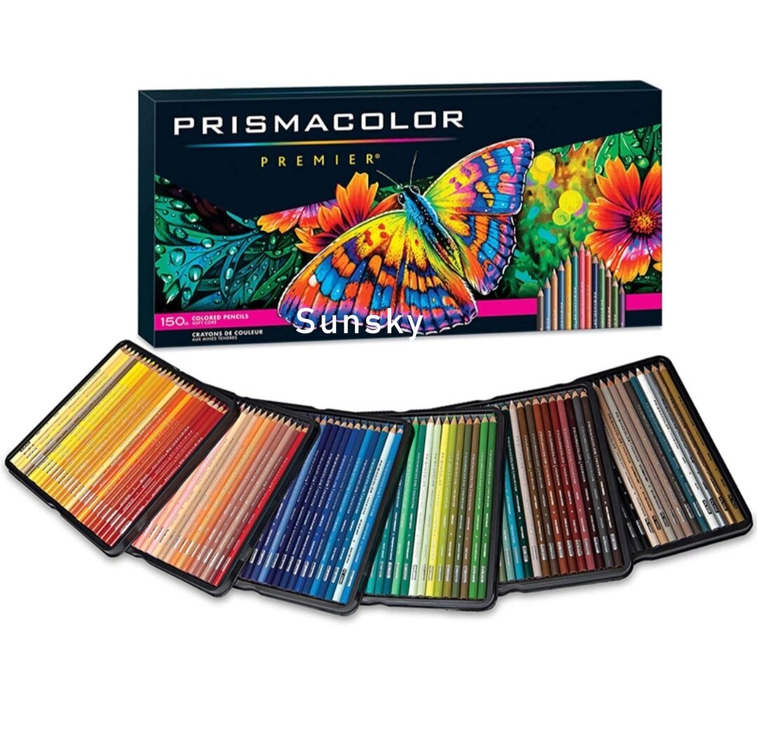 Originele 24 48 72 132 150 Prismacolor Premier Zachte Kleurpotlood Prismacolor Sanford Schets Potlood Met 10 Art Gereedschap Tin doos