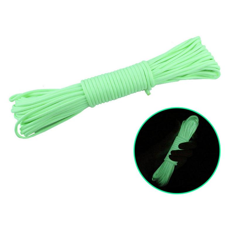 Cuerda luminosa de supervivencia de 20M, cuerda luminosa para campamento, cuerda de paracaídas con cordones de cuerda, equipo de Camping