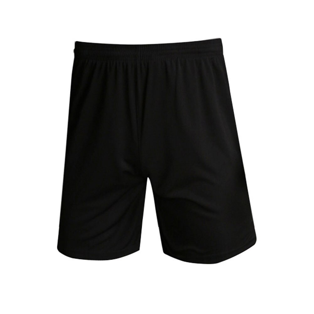Jogging hombres pantalones cortos sólido Fitness Atlético gimnasio deportes transpirable correr cintura elástica entrenamiento de secado rápido Casual fútbol: Black / L