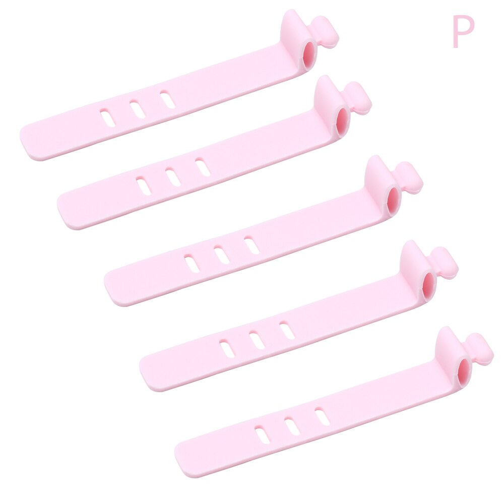 10PCS Soft Silicone Cable Winder Clip Cable Organizer Wire Mouse Cord Line Cable Protector Earphone USB Cable Wire Tie: 10PCS pink
