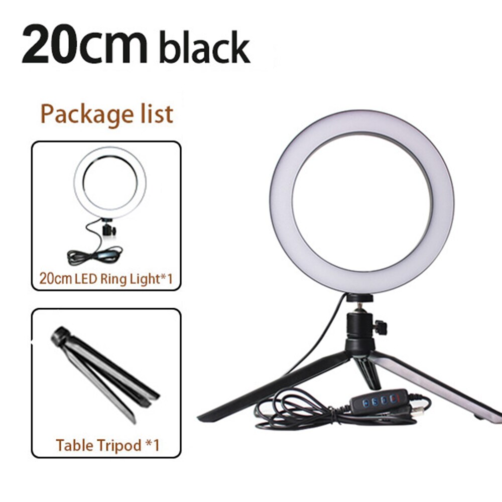 16/20/26cm LED Selfie Ring Light Dimmable LED Ring Lamp Photo Video Camera Phone Light ringlight For Live Fill Light