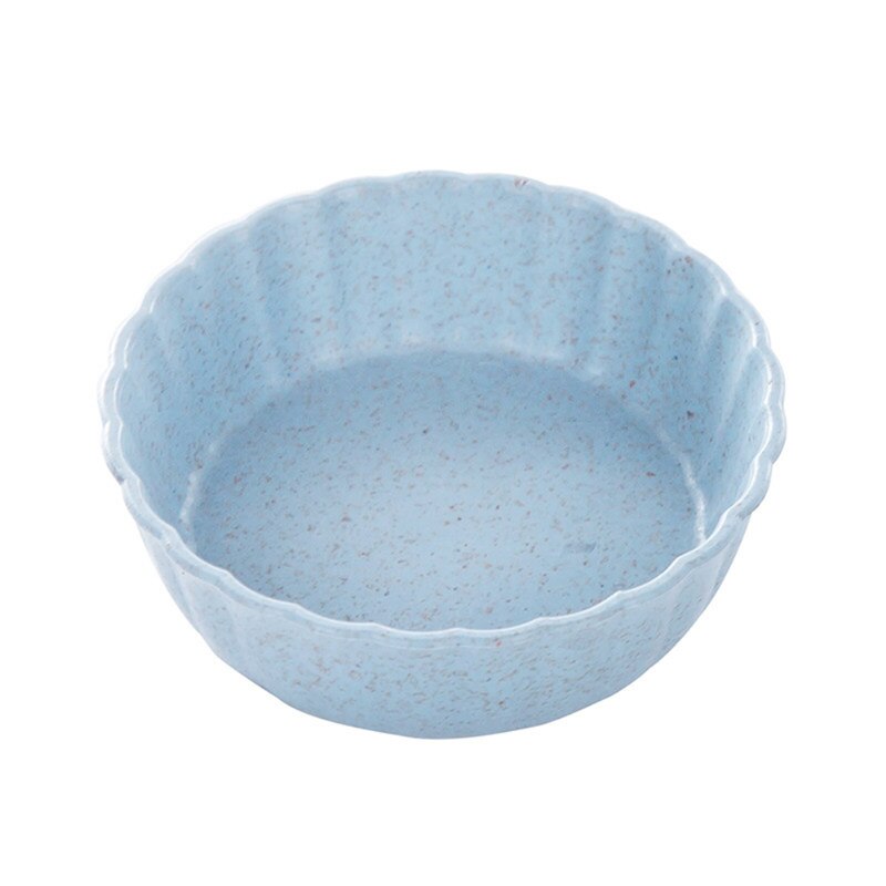 1Pcs Tarwe Multipurpose Kruiden Kom Leaf Hart Vorm Kruiden Kom Kleine Platen Snack Schotel Saus Te Schoon Keuken gereedschap: blue Round